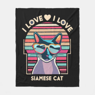 Ich liebe Siamkatze Fleecedecke
