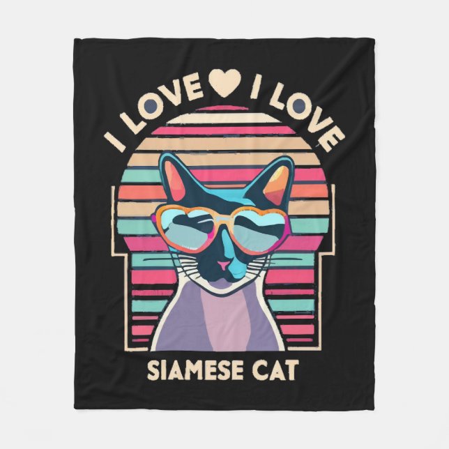 Ich liebe Siamkatze Fleecedecke (Vorderseite)