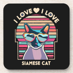 Ich liebe Siamkatze Getränkeuntersetzer