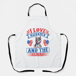 Ich liebe Sibirische Huskys und die USA Schürze