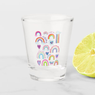Ich Liebe, Sie 사 랑 요 in Koreanisch Rainbow u Schnapsglas