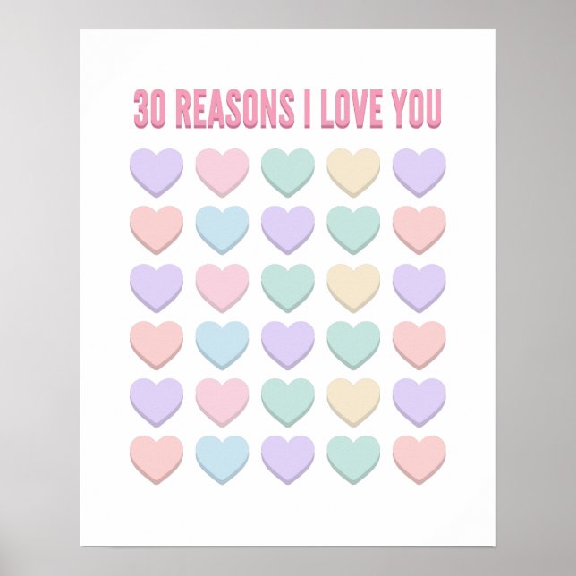 Ich Liebe Sie - 30th Valentine&#39;s Geschenk Poster (Vorne)