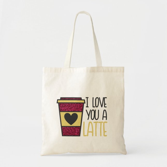 Ich Liebe Sie Alatte Tote Bag Tragetasche (Vorne)