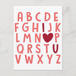 Ich Liebe Sie Alphabete niedliche valentinische Li Feiertagspostkarte