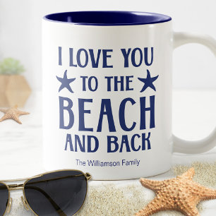 Ich Liebe Sie an den Strand und zurück - Zitat Nav Zweifarbige Tasse