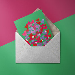 Ich Liebe Sie Aquarellherzen Muster Karte