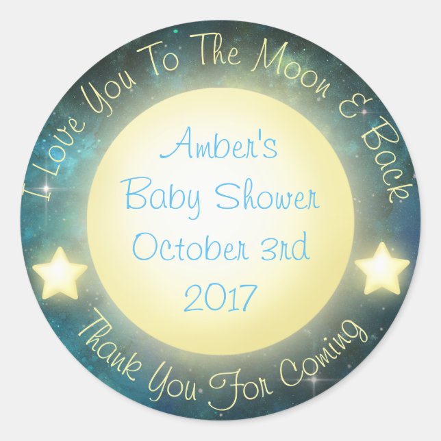 Ich Liebe Sie auf den Mond und die Rücken Taschen  Runder Aufkleber (Vorderseite)