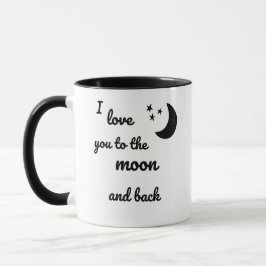 Ich Liebe Sie auf den Mond und die Tasse zurück