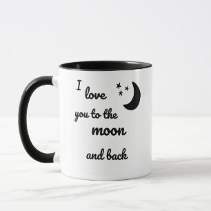Ich Liebe Sie auf den Mond und die Tasse zurück