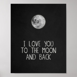 Ich Liebe Sie auf den Mond und zurück Moon Poster 