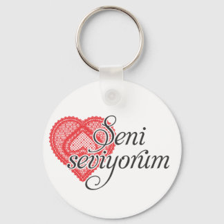 Ich Liebe Sie auf Türkisch - Seni seviyorum Schlüsselanhänger