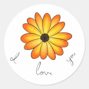 Ich Liebe Sie Blume Aufkleber
