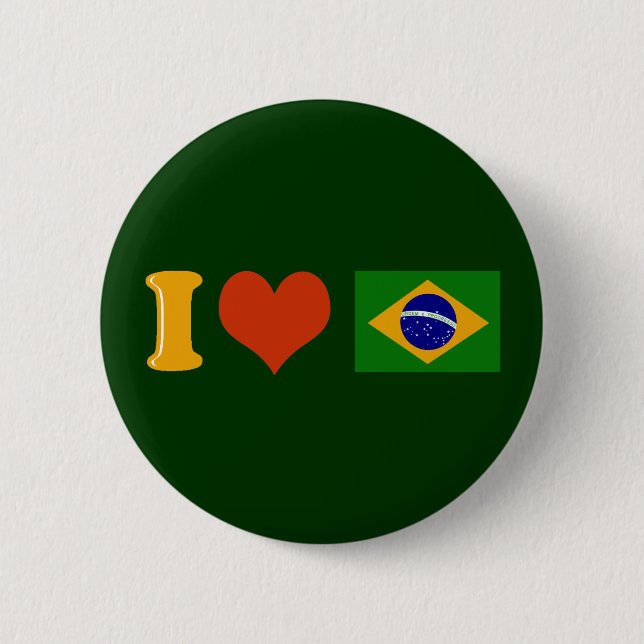 Ich Liebe Sie Brasilien Button (Vorderseite)