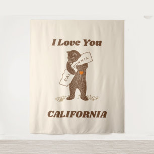 Ich Liebe Sie California Bären umarmt Karte Wandteppich