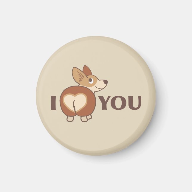 Ich Liebe Sie Corgi Magnet (Vorne)