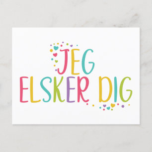 Ich Liebe Sie Dänisch Jeg elkser graben- Regenboge Postkarte