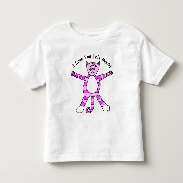 "Ich Liebe Sie dieser viel" Pinky Katzen-T - Shirt (Vorderseite)
