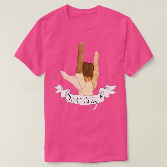 Ich Liebe Sie Diversity American Sign Language T-Shirt (Design vorne)