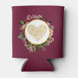 Ich Liebe Sie Extravagantes Goldenes Herz mit Blum Dosenkühler