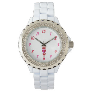 Ich Liebe Sie Frauen Kristall Weiße Enamel Sehen Armbanduhr