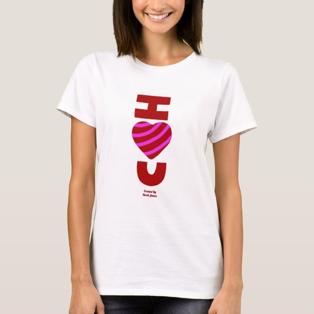 Ich Liebe Sie Frauen Weiß Basic T Shirt (Vorderseite)