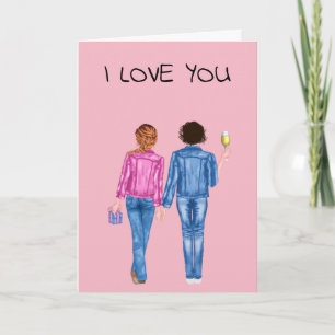 Ich Liebe Sie Freundin Valentine's Day Watercolor  Feiertagskarte