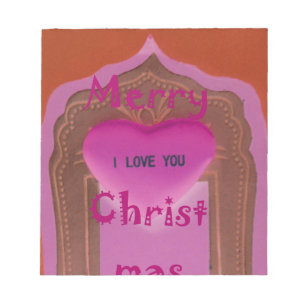 Ich Liebe Sie froh Weihnachten Herz Notizblock