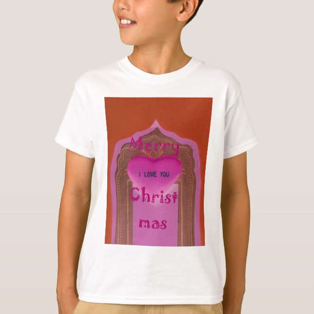 Ich Liebe Sie froh Weihnachten Herz T-Shirt (Vorderseite)