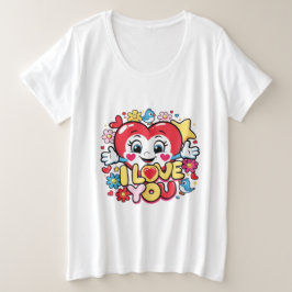 Ich Liebe Sie Große Größe T-Shirt