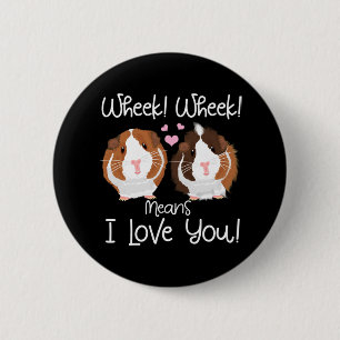 Ich Liebe Sie Guinea Pig Cavy Roddent Button