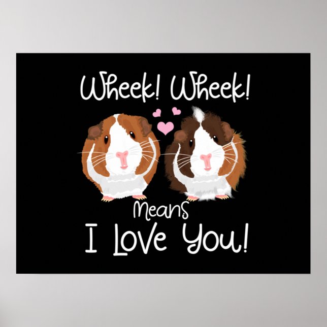 Ich Liebe Sie Guinea Pig Cavy Roddent Poster (Vorne)
