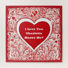 Ich Liebe Sie | Heiraten von Rot und Weiß Liebe He Puzzle