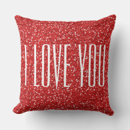 Ich Liebe Sie Imitate Glitzer oder Ihren eigenen T Kissen