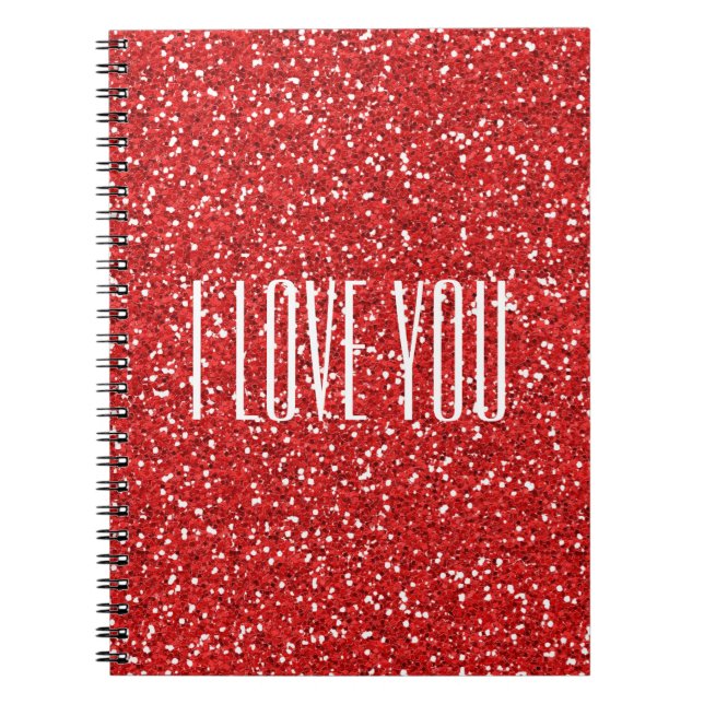 Ich Liebe Sie Imitate Glitzer oder Ihren eigenen T Notizblock (Vorderseite)