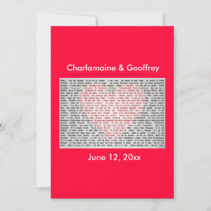 Ich Liebe Sie in 100 Sprachen rotes Herz Feiertagskarte