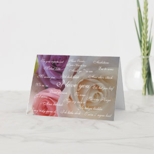 " Ich Liebe Sie " in 23 Sprachen Karte