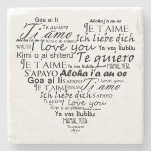 Ich Liebe Sie in anderen Sprachen 5 Steinuntersetzer