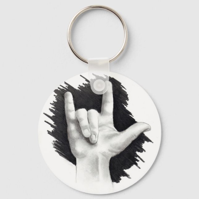 ICH LIEBE SIE IN ASL 2 SCHLÜSSELANHÄNGER (Vorderseite)