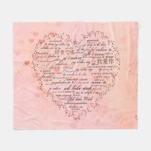 Ich Liebe Sie in verschiedenen Sprachen Fleecedecke