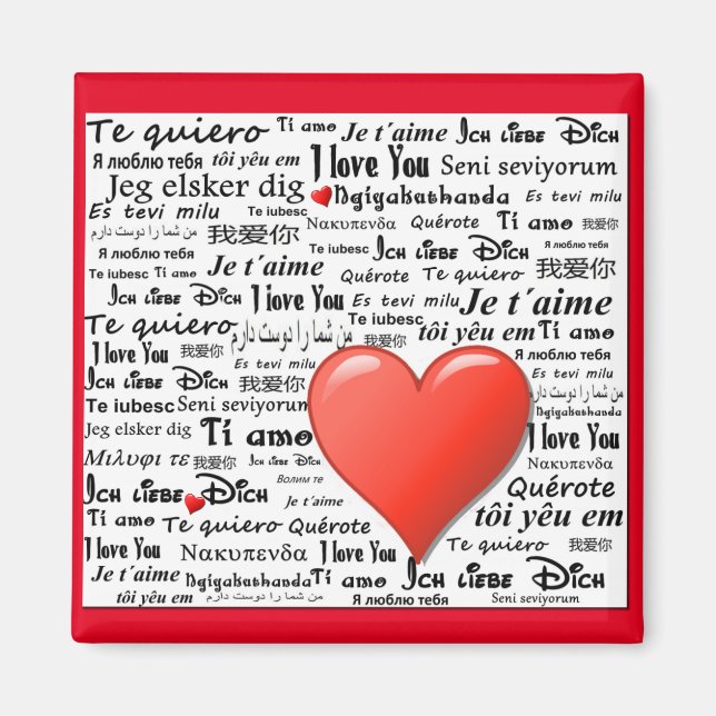 Ich Liebe Sie in vielen Sprachen Magnet (Vorne)