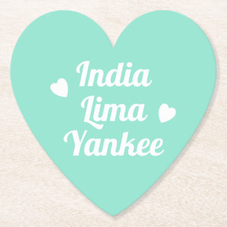 Ich Liebe Sie Indien Lima Yankee Romantische Minze Untersetzer