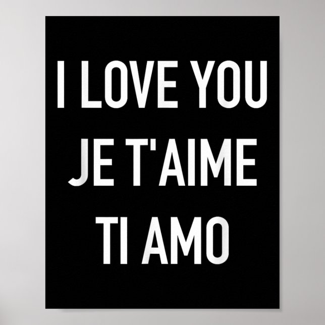 Ich Liebe Sie Je Taime Ti Amo Multiple Language Zi Poster (Vorne)