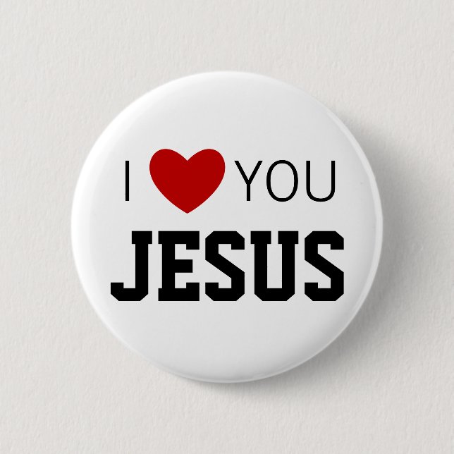 Ich Liebe Sie Jesus | Modernes Christliches Glaube Button (Vorderseite)