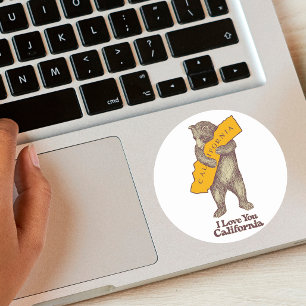 Ich Liebe Sie Kalifornien Runder Aufkleber