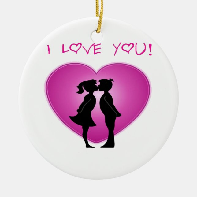 Ich Liebe Sie Keramik Ornament (Vorne)