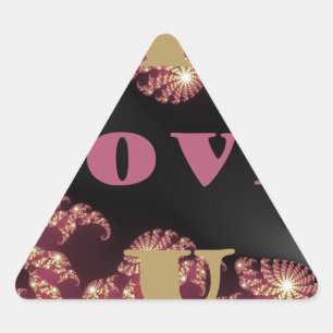 Ich Liebe Sie kosmisches Konstellationsmuster Art Dreieckiger Aufkleber