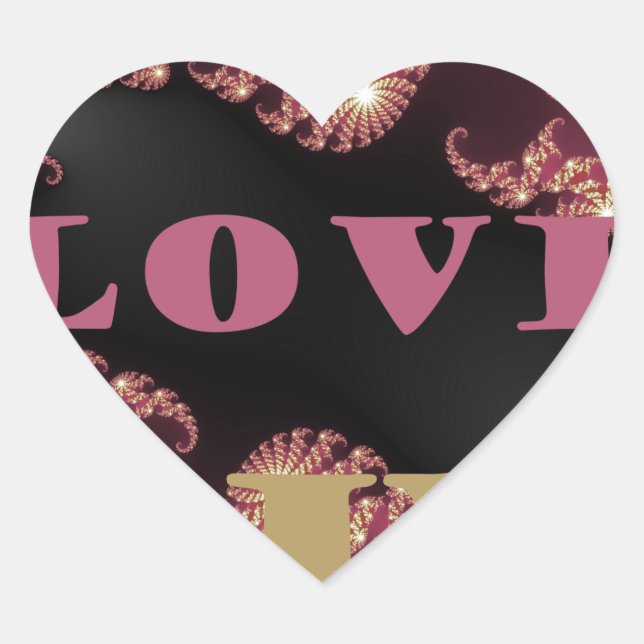 Ich Liebe Sie kosmisches Konstellationsmuster Art  Herz-Aufkleber (Vorderseite)