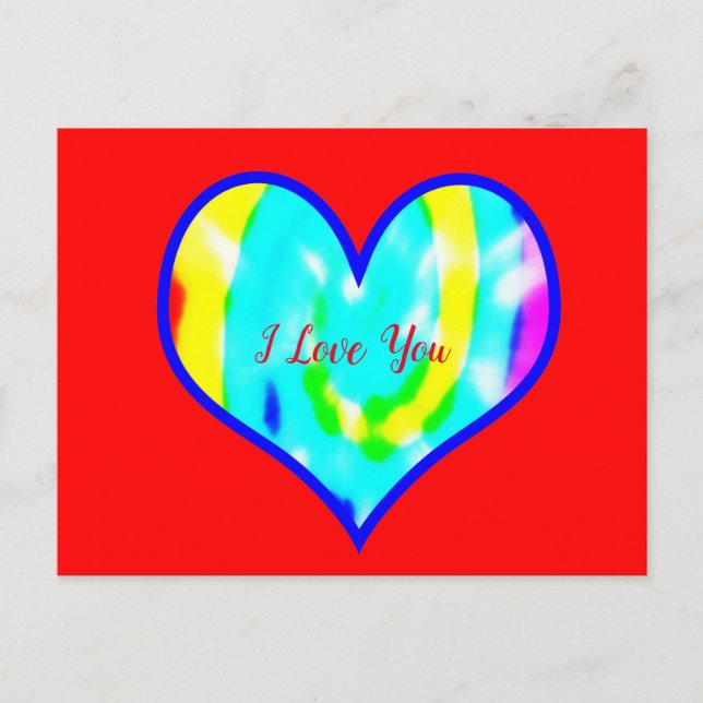 Ich Liebe Sie Krawatte gestorben Herz Postkarte (Vorderseite)