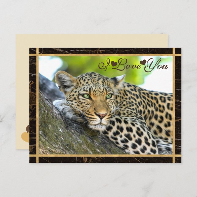 Ich Liebe Sie Leopard Fotografie Postkarte (Vorne/Hinten)