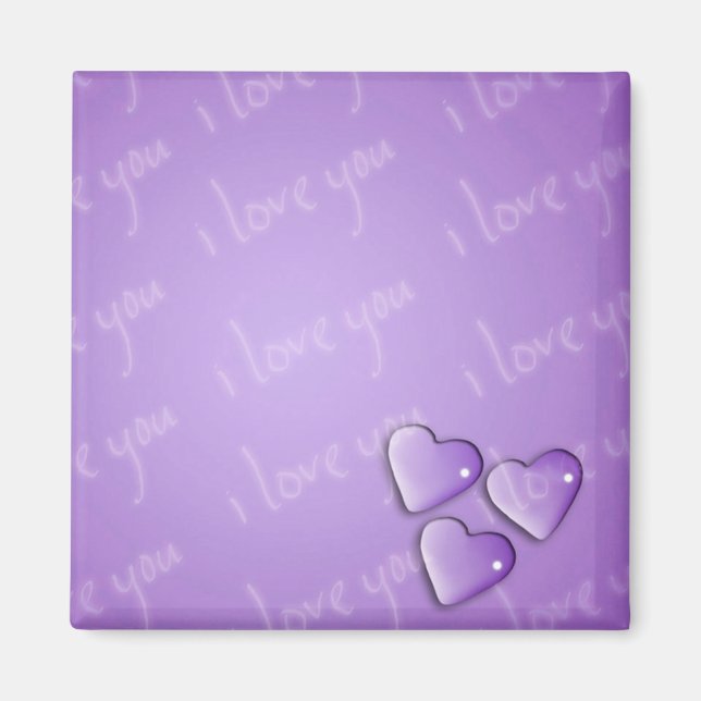 Ich Liebe Sie Lila Magnet (Vorne)